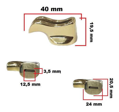 2 Guardas Em Latão Fundido Polido Rasgo 3,5 Mm Menor ! 1