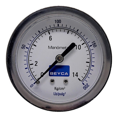 Beyca Manómetro 14 Kg 63mm Rosca 1/4 Posterior Gas Aire Agua 0