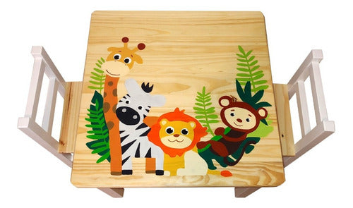 Juego De Mesa Y Silla Para Niños Diseño Animales 0