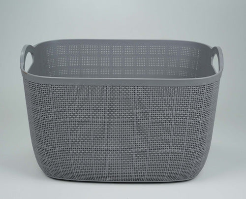 Large Deco Plastic Rattan-Like Rectangular Organizer Basket Drawer 13