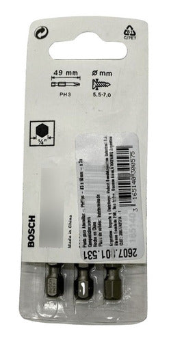 Puntas Philips Ph3 X 50mm P/atornillador X3 Bosch 2607001531 4