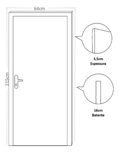 Kit Porta De Madeira Decorada 215x64cm Com Batente De Mdf Wt 4