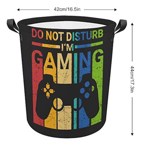 Retro Gamer Funny Laundry Basket Hamper Bag Ropa Sucia Compa 1