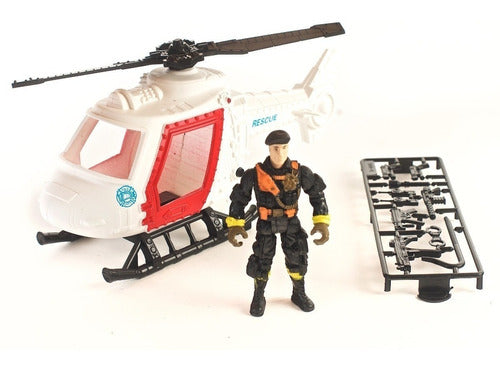 Set Firefighter Police Car Helicopter Tank with Sound 8