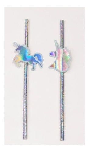 Iridescent Mermaid and Seahorse Polipaper Straws x6 Party Favors C 6