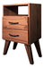 Sajo Retro Nightstand 2 Drawers Modern Wood Legs 2