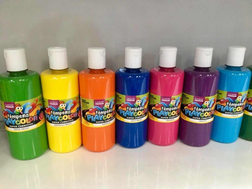 PlayColor Tempera 750 Grs Bottle X 12 Colors + 6 Fluo Colors 2