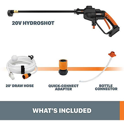 Worx Wg620.9 20v Hydroshot Limpiador Eléctrico Portátil, Sol 4