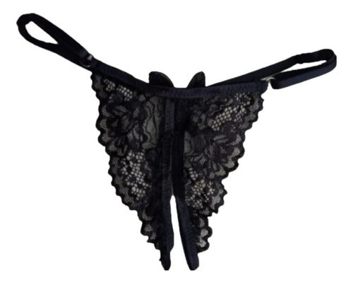 Sensual Open Crotch Lace Thong - Women's Lingerie 16