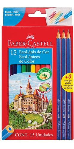 Faber-Castell Colored Pencils X 12 Long + 3 Graphite 0