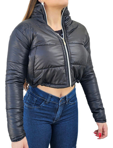 Women's Short Inflatable Puffer Jacket Fashion Coat 15