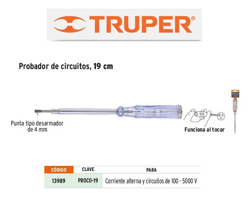 Destornillador Buscapolo Probador Circuitos Truper Proco-19 4