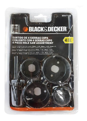 Black+Decker Juego De 4 Sierras Copa Madera BDA71120 54mm 0