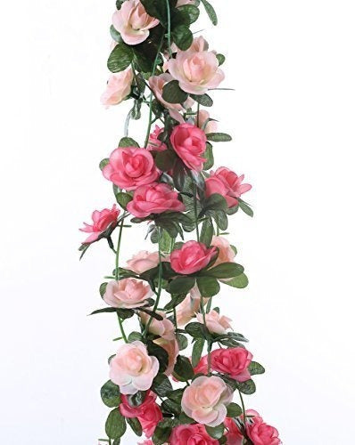 Miracliy 5 Pack 41 Ft Fake Rose Vine Flowers Plantas Artific 5