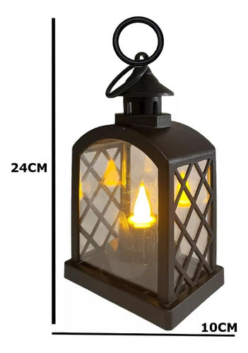 TIENDADECC Fanal Farol Vela LED Luz Calida Portavela Decorativo A Pila 1