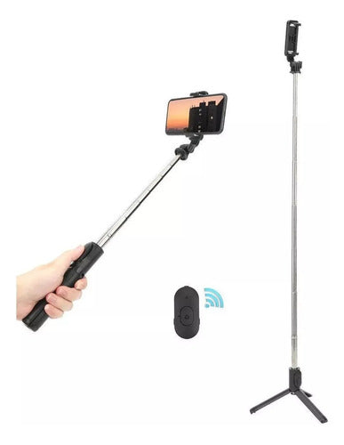 Selfie Stlck Com Led Tripé De Selfie Extensivel Com Controle 2