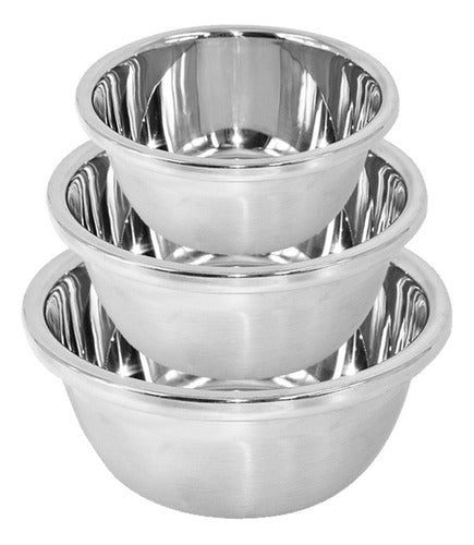 Levys Bazar Set X3 Bowls Batidor Batir Acero Inox Reforzado Reposteria 0