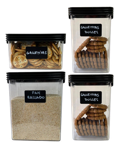 Stackable Hermetic Jars Set with Lids and Labels - Set of 6 9