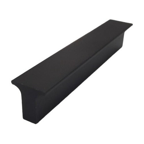 Manija Tirador Barra T Aluminio Negro 128mm Mueble Cajón 0