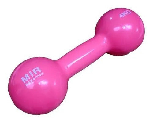 Mir 4 Kg Rubber Coated Dumbbell for Pilates Gym 0