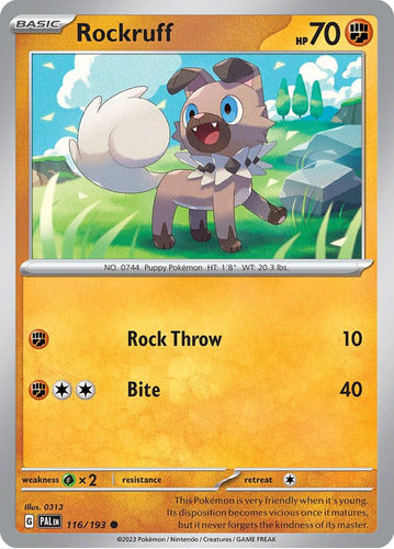 Pokémon Rockruff 116/193 Card Paldea Evolved 0