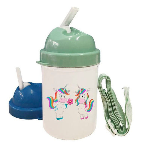 Unicorn Couple Flask Gifted with a Flower 0