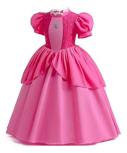 Enccfoeo Princess Peach Costume for Girls 6