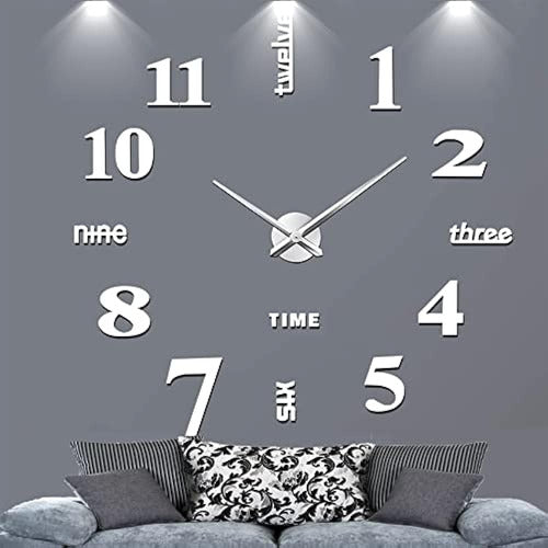 LIDNADY DIY Wall Clock, Frameless 3D Wall Clock, Large Modern Design Wall Clock Kit 0