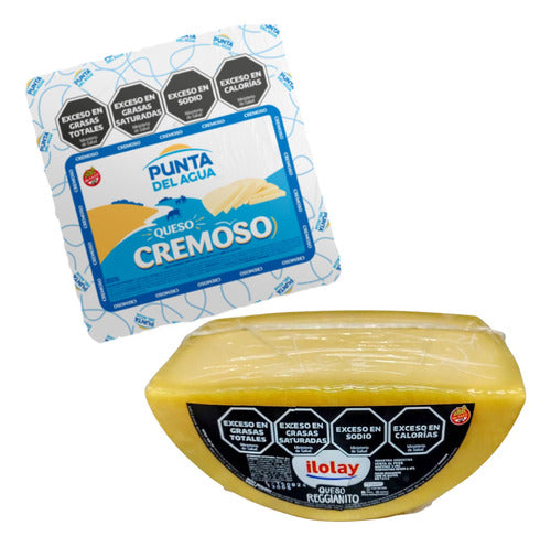 Ilolay Queso Cremoso Punta De Agua Y Reggianito Combo Familiar X 2 Piezas 0