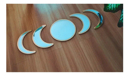 Plotemax Irrompible Acrylic Moon Phases Mirror 30cm Golden Base 1