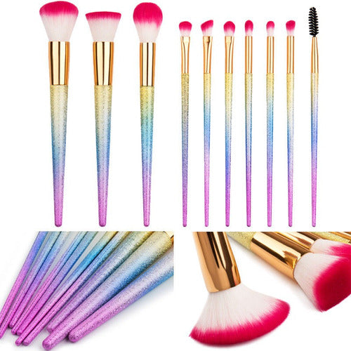 Elialite 10 Piece Premium Makeup Brush Set with Case 3