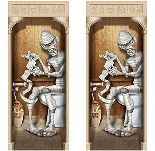 Beistle, 2 Piece Mummy Bathroom Door Covers, 30" x 6' 0