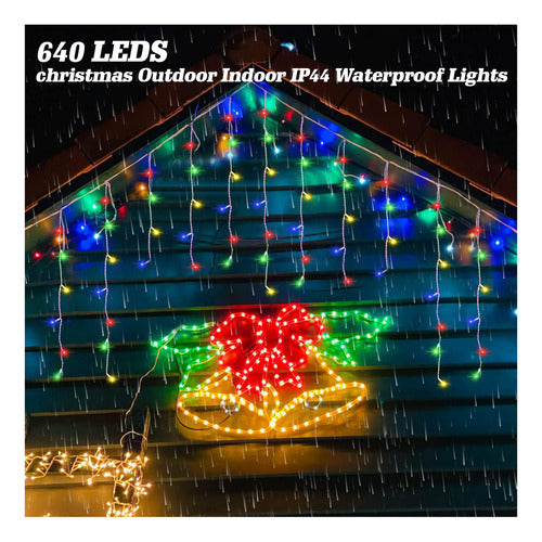 640 Luces Led De Carmbanos De Navidad Para Exteriores, Total 1