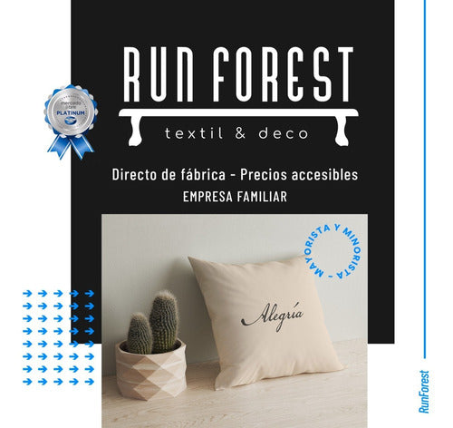 Run Forest Relleno De Almohadón 40x40 Vellon Siliconado 8 Unidades 6