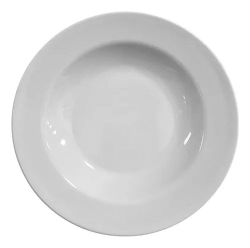 Generic Deep Plate Melamine White 22.5 cm Wide Rim X 12 Units 0