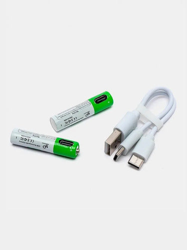 Pilas Recargables Aaa 750mah Pack X2 + Cable Usb-c Clicshop 4