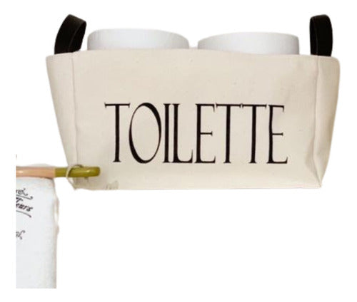 Thick Rectangular Canvas Bathroom Toilette Container 0