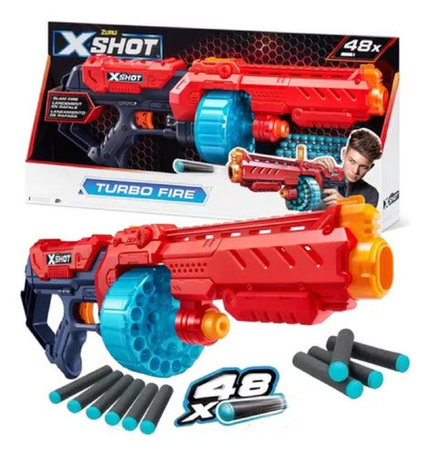 X-Shot Turbo Fire Escopeta Rifle Pistola Lanza Dardos 0