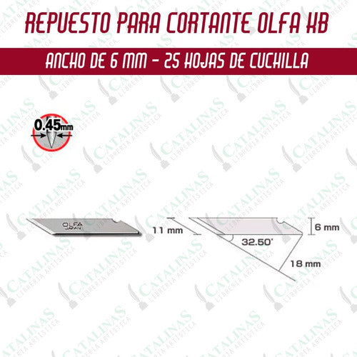 Repuesto De Cutter Olfa Mod. Kb 6mm Blister X25 Microcentro 1