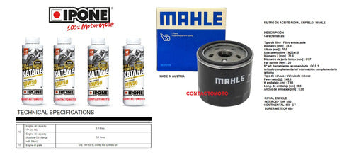 Kit Service Royal Enfield Interceptor 650 Ipone Sintet 10w50 1