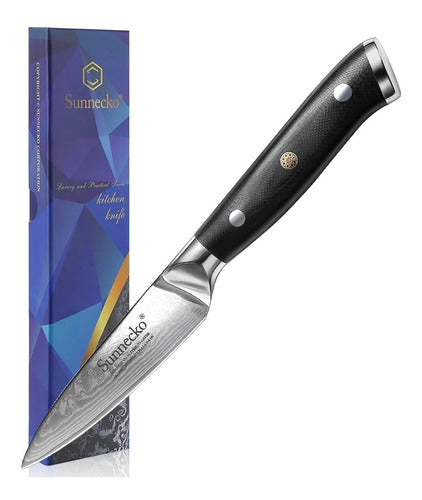 Sunnecko Cuchillo Pairing Fruta Japonés Damasco 73 Capas 89mm 3.5'' 0