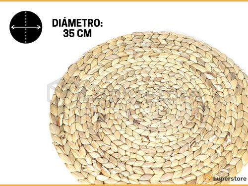 Ordinato Set of 12 Round Individual Table Mats Made of Natural Water Hyacinth 3