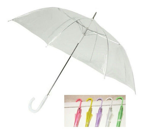 Clazicos Pack of 10 Transparent Vinyl Umbrellas in Colors 0