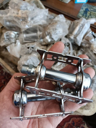 Vintage Bicycle Pedals Antique Route Racing Retro Chrome 2