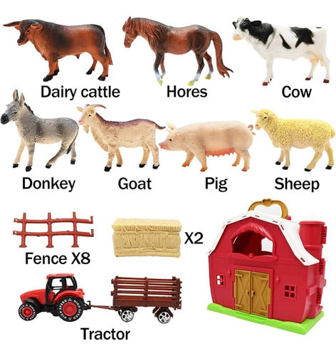 Animales De Granja Red Barn Toys, 20pcs Farm Toys Farm Figur 4