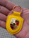 Porsche Leather Metal Keychain Yellow 1