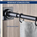 Alskarhem Adjustable Black Shower Curtain Rod 1-Inch 46-76 Inches 1