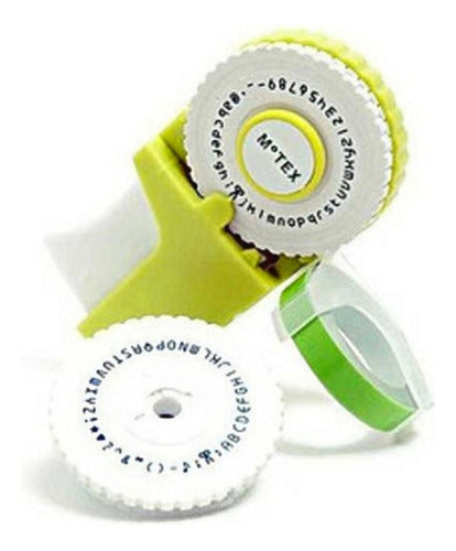 Motex E-303 Label Maker Green 2 Discs and 1 Green Tape 0