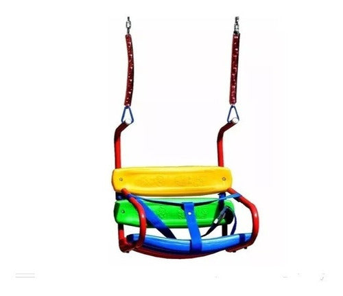 MHOGAR Double Infant Swing Set with Baby Swing and Board Swing 1