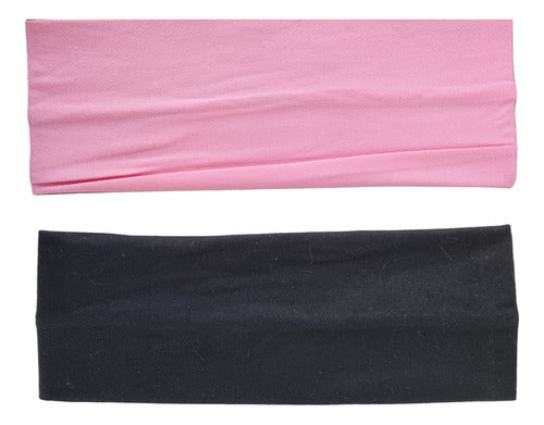 Pack of 2 Wide Elastic Cloth Headbands Ideal for Sports/School 51